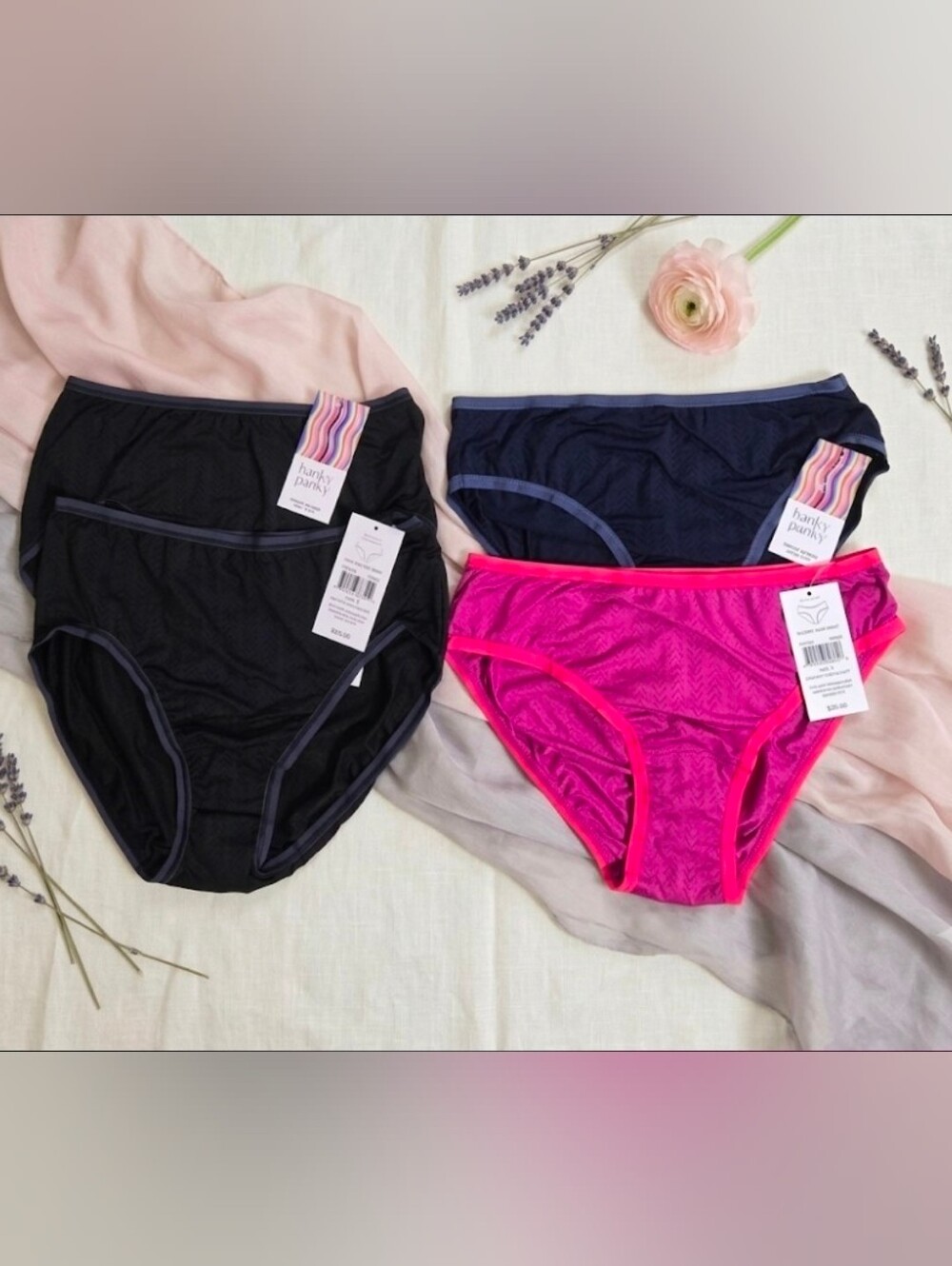 Nwt Mixed Bundle/Lot Of 4 Hanky Panky  Move Calm Briefs Size Small